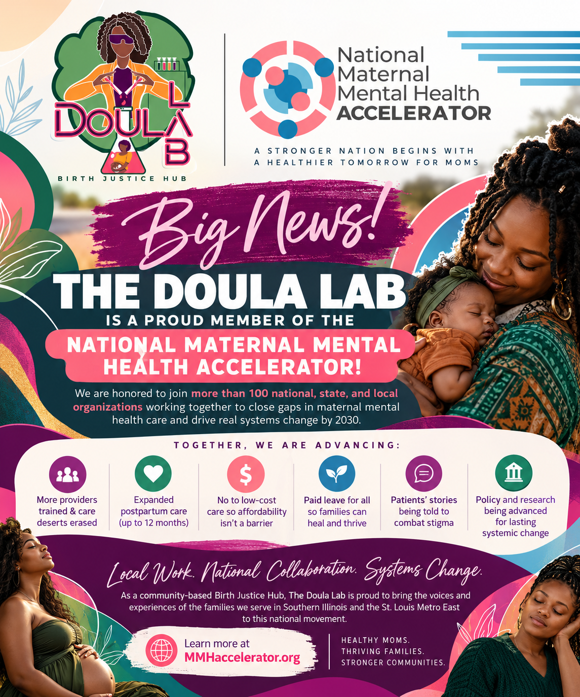 The Doula Lab joins the National Maternal Mental Health Accelerator announcement graphic